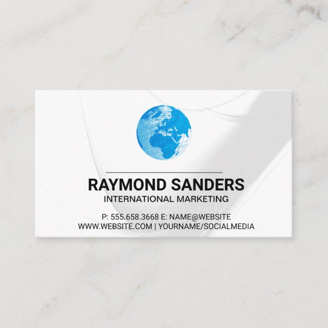 World Globe | Line Designs Business Card (Front)