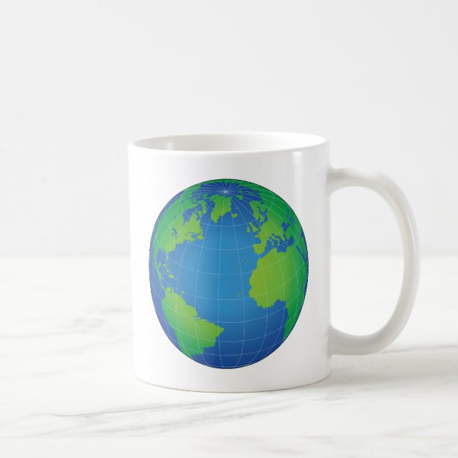World Globe Map Coffee Mug (Right)