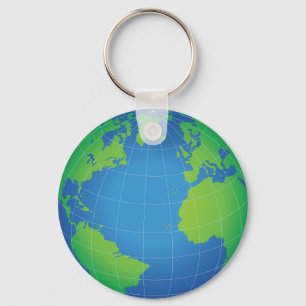 World Globe Map Key Ring