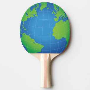 World Globe Map Ping Pong Paddle