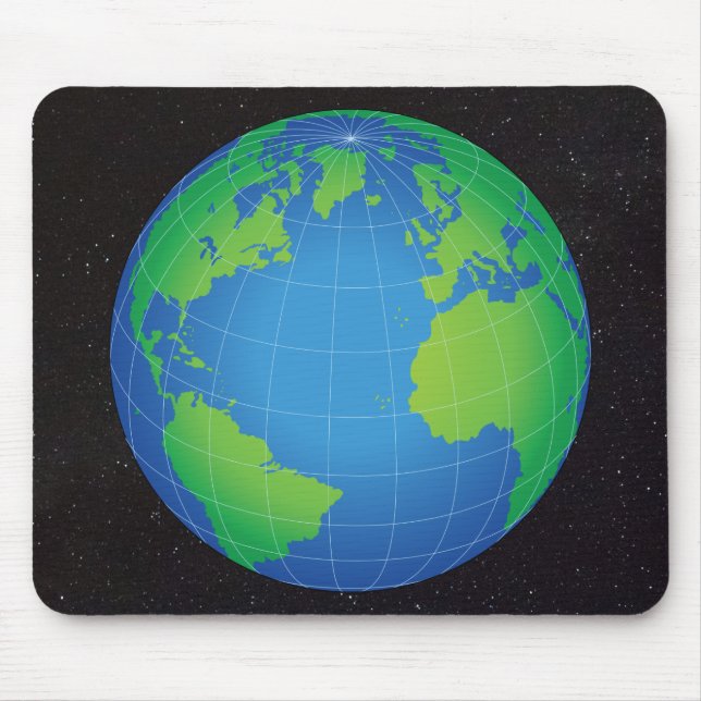 World Globe Map Starry Sky Mouse Mat (Front)