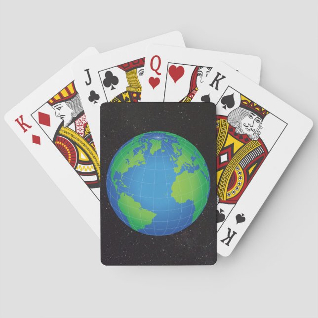World Globe Map Starry Sky Playing Cards (Back)