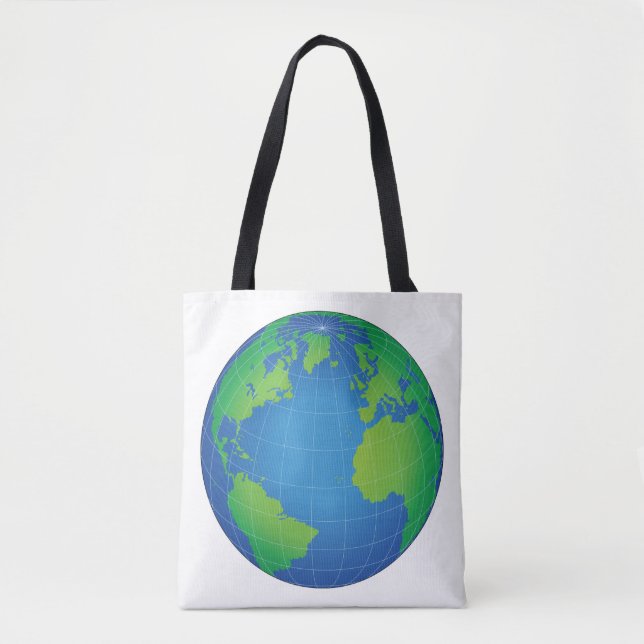 World Globe Map Tote Bag (Front)