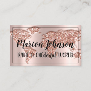 World Globe Map Travel Agency  Rose Fame Rose Busi Business Card