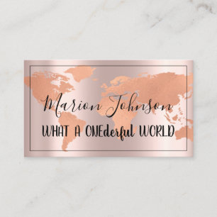 World Globe Map Travel Agency  Rose Fame Rose Business Card