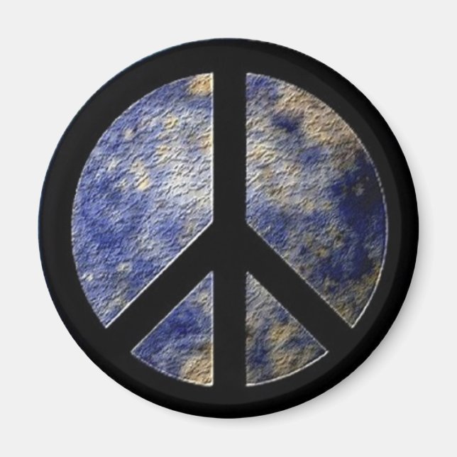 World Globe Peace Sign Magnet (Front)