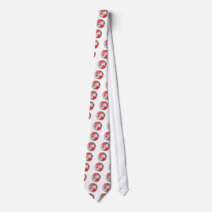 World Globe Red Metal Tie