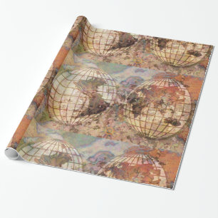 World globe wrapping paper