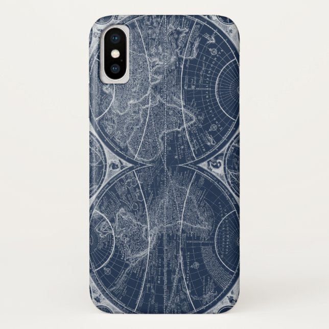 World Globes Blueprint Case-Mate iPhone Case (Back)