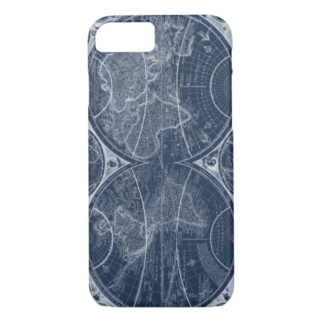 World Globes Blueprint Case-Mate iPhone Case (Back)
