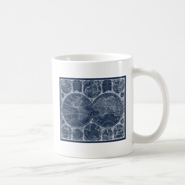 World Globes Blueprint Coffee Mug (Right)
