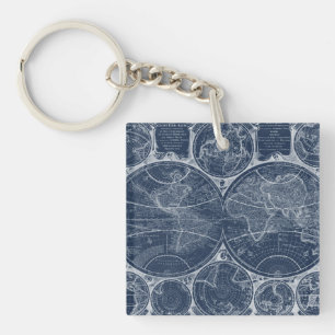 World Globes Blueprint Key Ring