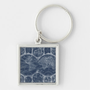 World Globes Blueprint Key Ring
