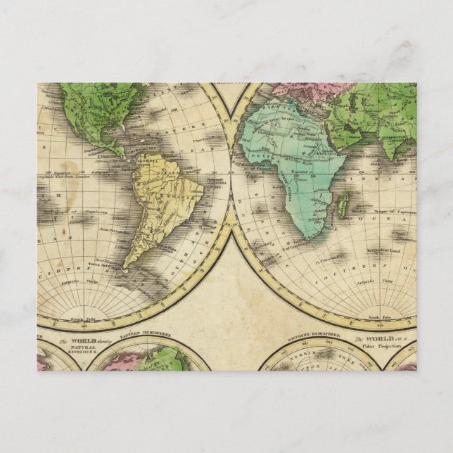 World Globular Projection Postcard (Front)