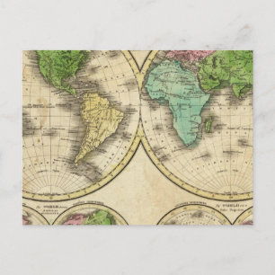 World Globular Projection Postcard
