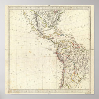 World, gnomonic proj II America Poster