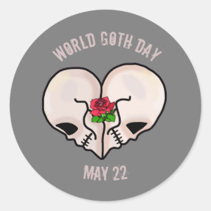 World Goth Day Sticker Heart Skull