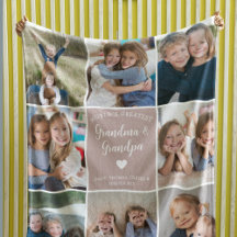 World Greatest Grandma Grandpa Photo Collage Pink