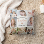 World Greatest Grandma Photo Collage Pink Heart Cushion<br><div class="desc">This 8-photo collage modern throw pillow features the heartfelt message, "World's greatest Grandma" and a simple pink heart. Ideal for a birthday or Christmas gift for your grandmother, this cushion can be personalised with pictures of favourite grandchildren, transforming it into a cherished keepsake to be treasured for years to come....</div>