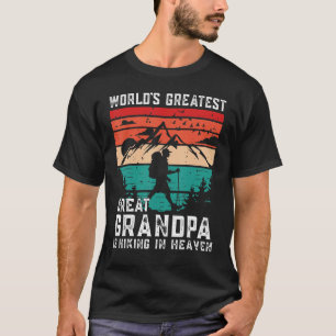World Greatest Great Grandpa Hiking in Heaven Memo T-Shirt