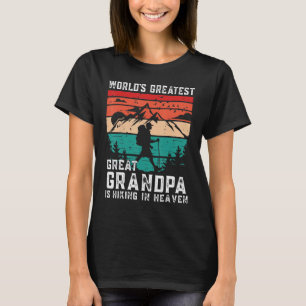 World Greatest Great Grandpa Hiking in Heaven Memo T-Shirt