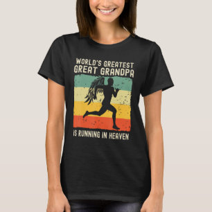 World Greatest Great Grandpa Running in Heaven Mem T-Shirt
