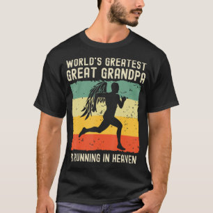 World Greatest Great Grandpa Running in Heaven Mem T-Shirt