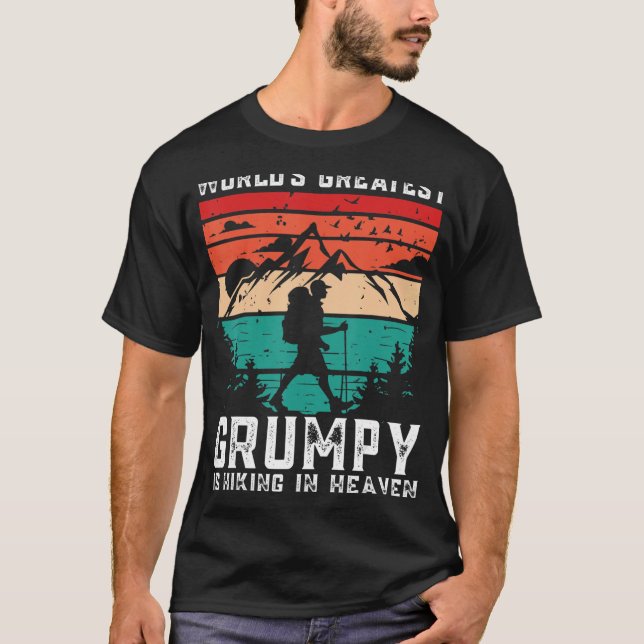 World Greatest Grumpy Hiking in Heaven Family Memo T-Shirt (Front)