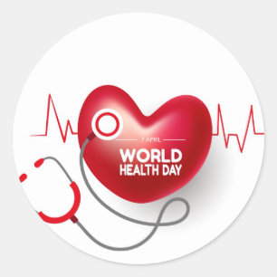World Health Day   Classic Round Sticker
