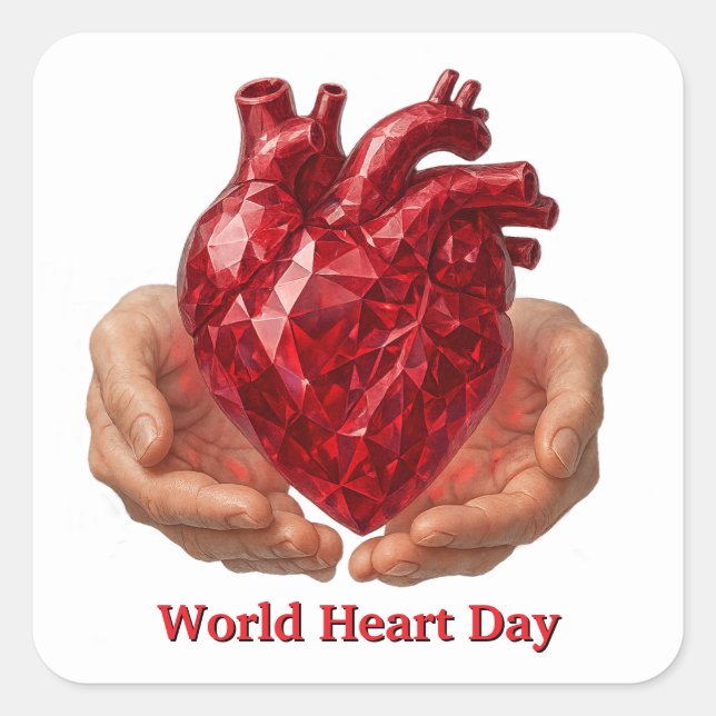 World Heart Day Square Sticker (Front)