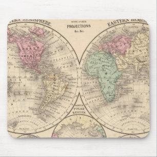 World hemispheres Map by Mitchell Mouse Mat