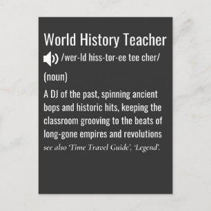 World History Teacher definition  Holiday Postcard