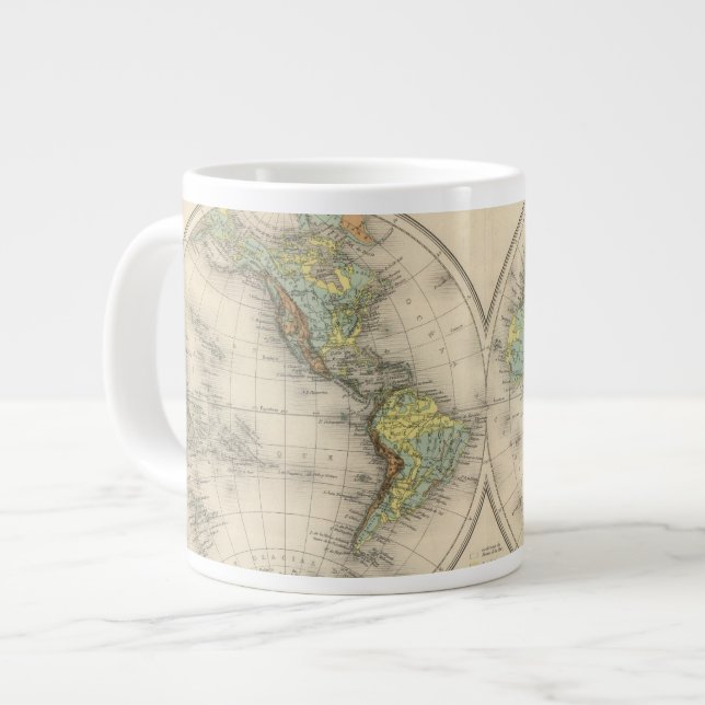 World hypsometric maps large coffee mug (Front Left)