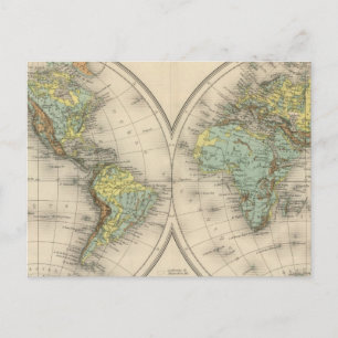 World hypsometric maps postcard