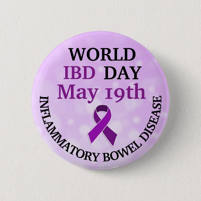 World IBD Day Awareness Ribbon 6 Cm Round Badge (Front)