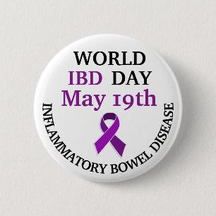 World IBD Day Awareness Ribbon 6 Cm Round Badge