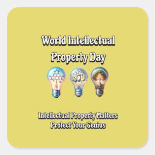 World Intellectual Property Day:Protect The Genius Square Sticker