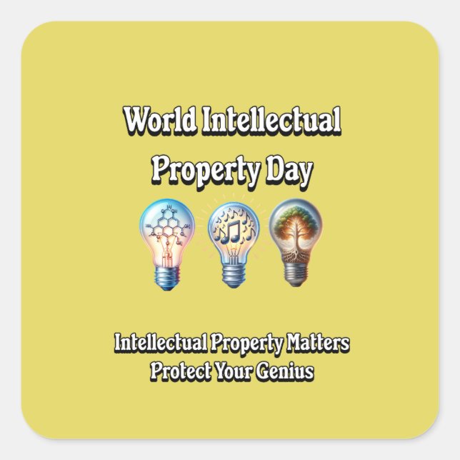 World Intellectual Property Day:Protect The Genius Square Sticker (Front)