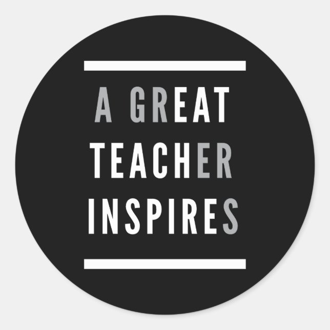 World International Teachers Day Eat Teach Inspire Classic Round Sticker (Front)