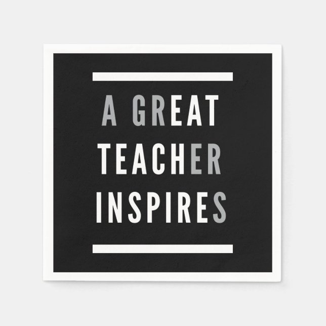 World International Teachers Day Eat Teach Inspire Napkin (Front)