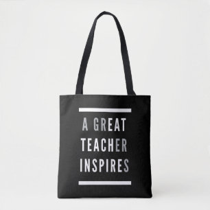 World International Teachers Day Eat Teach Inspire Tote Bag