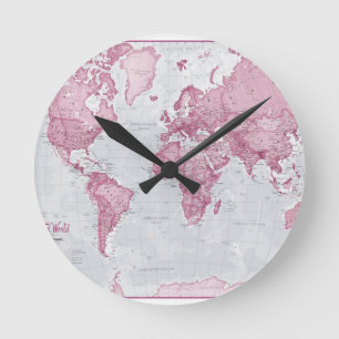 World is Art - Pink Round Clock