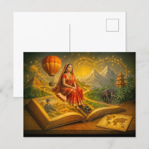 World journey from classic travel book holiday postcard