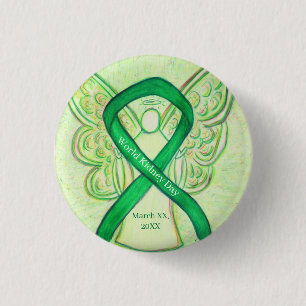 World Kidney Day Green Awareness Ribbon Pins