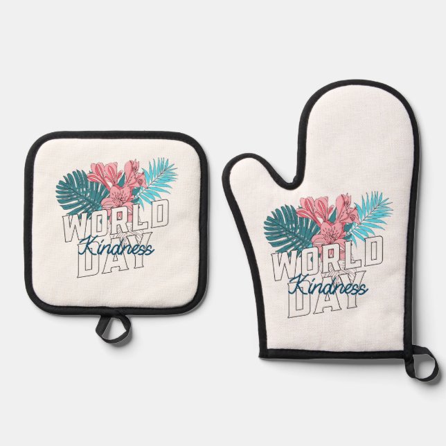 World Kindness Day  Oven Mitt & Pot Holder Set (Front)
