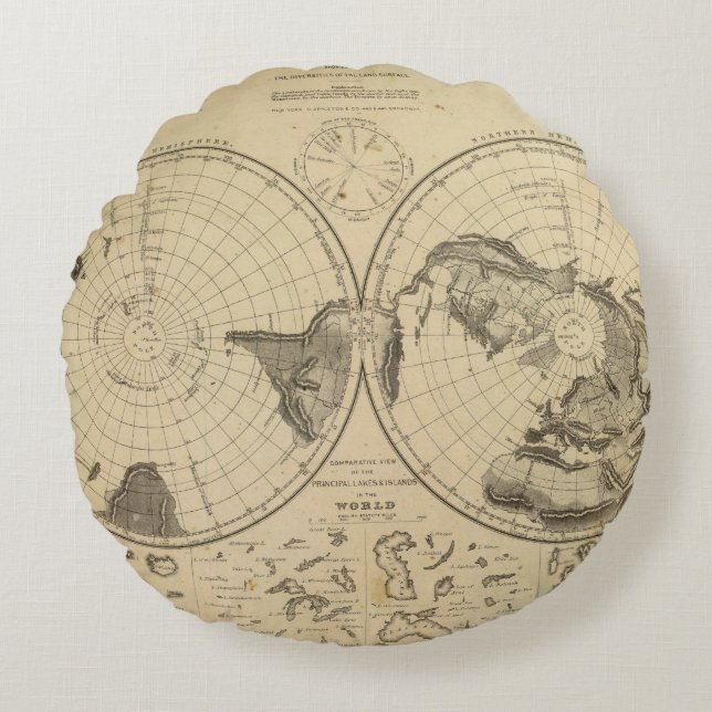 World land surface round cushion (Front)