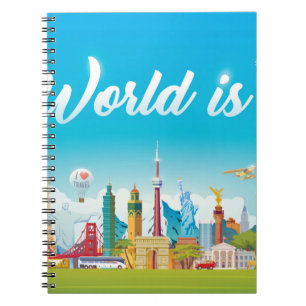 World Landmarks: Travel Vintage Set Notebook
