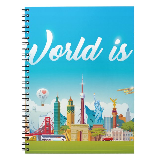 World Landmarks: Travel Vintage Set Notebook (Front)