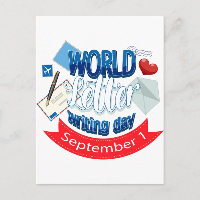 World Letter Day Holiday Postcard (Front)