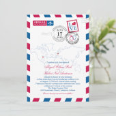 World Locations USA and Germany Airmail | Wedding Invitation (Standing Front)